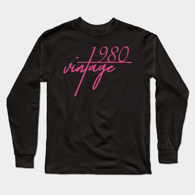 1980 Vintage. 40th Birthday Cool Gift Idea Long Sleeve T-Shirt by FromHamburg